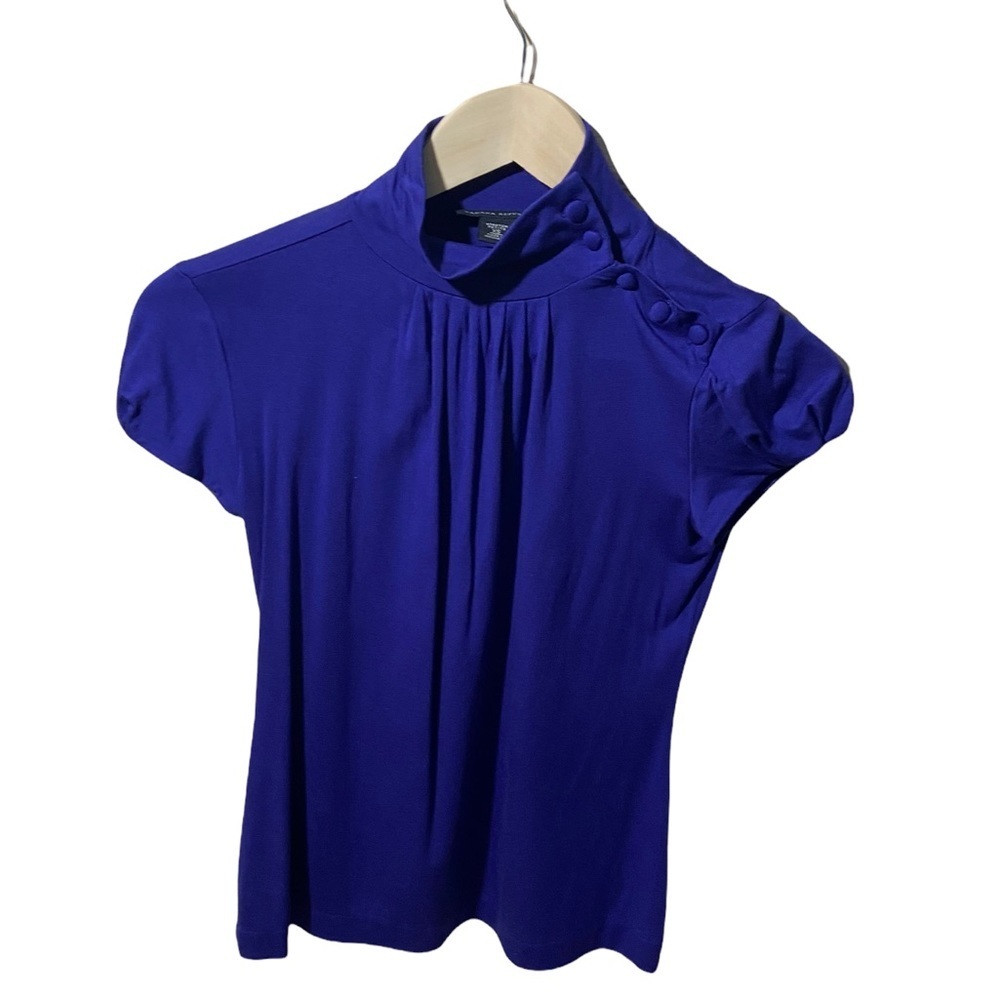 Banana Republic Woman’s Stretch Petite Royal Blue T-shirt Blouse Sz XS